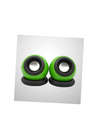 1 Çift Yeşil Mini Multimedya Hoparlörleri, Stereo Ses Ve Ses Kontrolü İle Dizüstü Bilgisayarlar İçin 3.5mm Bilgisayar Hoparlörleri