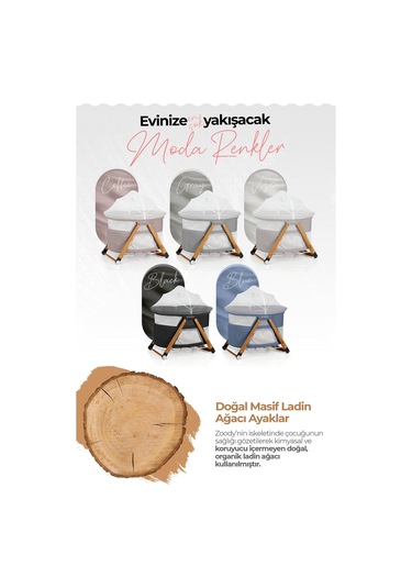 Kiwi Zoody Park Yatak Ve Oyun Parkı Bebek Beşiği, Anne Yanı Beşik, Park Beşik, Sallanan Beşik - Mavi Renk