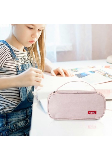 Taşınabilir Çift Katmanlı Büyük Kapasiteli Kalem Kutusu Oxford Kumaş Renkli Öğrenci Kırtasiye Depolama Kalem Kutusu Çantası Oda Dekoru Estetik Çok Renkli