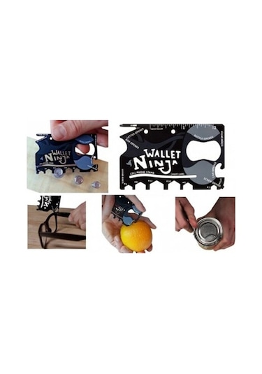 Ninja Wallet Ninja Kamp Çakısı 18 İn1 Multi Tool Kit Survival Kit Çok Renkli