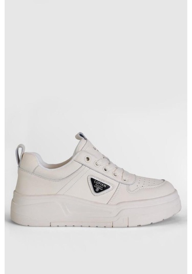 Lufian 122230050 Jennifer Kadın Hakiki Deri Klasik Sneaker Beyaz Beyaz