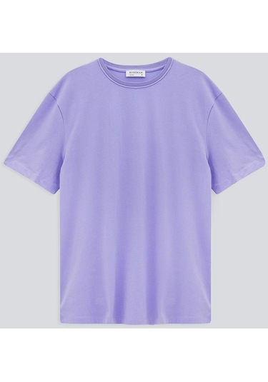 BASKILI BASIC KISA KOL ERKEK T-SHIRT LİLA Lila