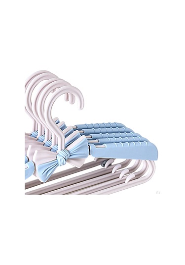 Mavi Ayarlanabilir Çocuk Askısı, Geri Çekilebilir Askı Uzatılabilir Elbise Askısı Kurutma Rafı Teleskopik Mavi