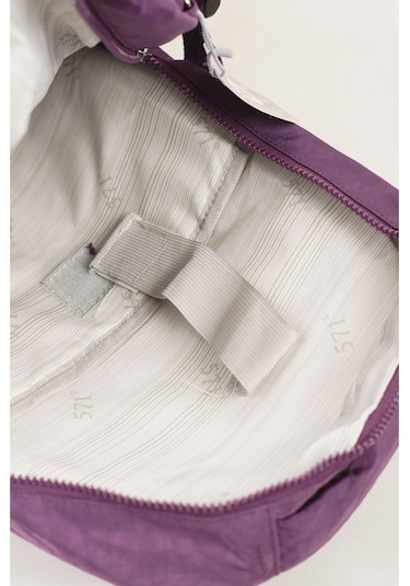 571 Krinkıl / Klinkır Su Geçirmez Hafif Çok Gözlü Orta Boy Okul, Spor, Sırt Çantası Mor 3d