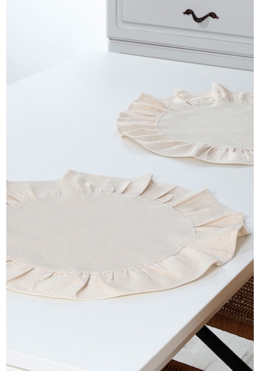 Naturel Amerikan Servisi Yuvarlak 2'li Vintage 40 CM