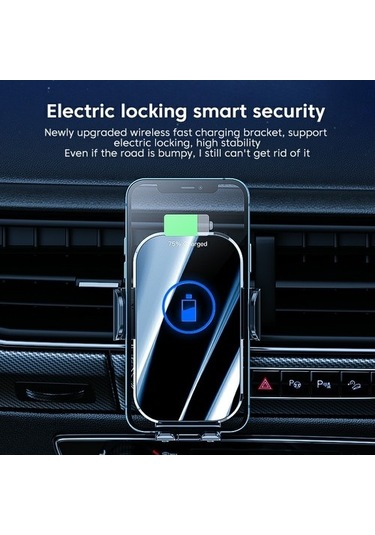 Wisdomselect X10 15w Kablosuz Hızlı Şarj Araba Şarj Cihazı Telefon Tutucu Cep Telefonu Braket Standı - Gümüş Gümüş Yok Havalandırma Gmea03