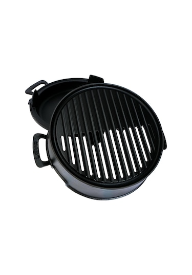 Lava Döküm Mangal Izgara Set Döküm Demir Ø 36cm - Siyah