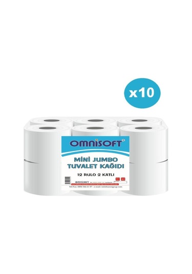 Omnisoft 10 Koli Mini Jumbo Tuvalet Kağıdı 120 Rulo