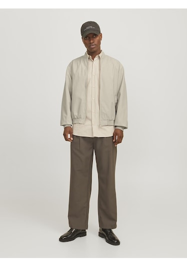 Jack & Jones Erkek Beyzbol Yaka Bomber Ceket - Charge - 12268608 Moonbeam Çok Renkli