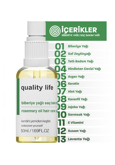 Quality Life Biberiye Saç Bakım Yağı 50 ML