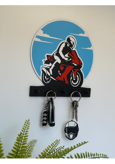 3d Dekoratif Motorcu Anahtar Askılığı V7 Sarı