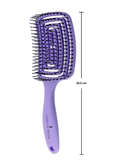 Land Of Myth LOM1273 Üç Boyutlu Esnek Saç Açma ve Tarama Fırçası Flexible Pro Brush Lila