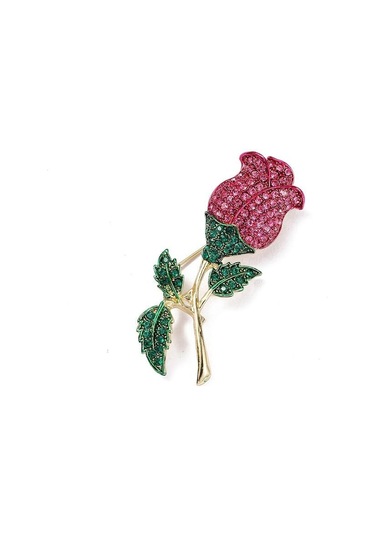 Mor Blucome Rhinestone Çiçek Broş Kadınlar Için Parlayan Kıvılcım Pin Lale Gül Aksesuarları Yeni 2023