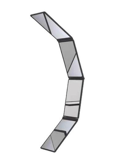 4 Yönlü Ayna 360 Derece El Tipi Masaüstü Taşınabilir Katlanabilir Makyaj Aynası Kendi Saçınızı Kesmek İçin Makyaj Aynası Güzellik Aracı Siyah