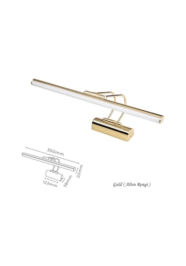 Ayna Üstü Banyo Aplik 6W Led Banyo Apliği 5 Renk Tablo Aplik Altın