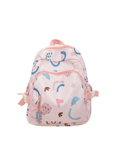 Novahub Pembe Sevimli Kadın Baskılı Naylon Sırt Çantası Pembe Pembe