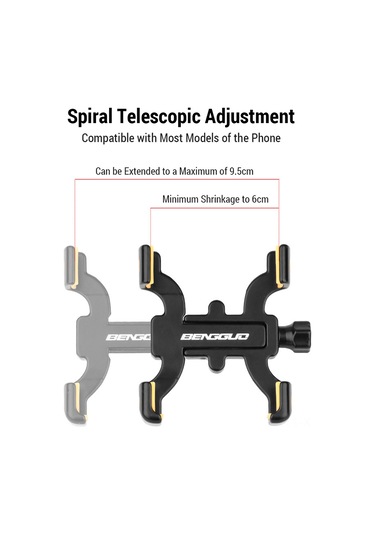 Konesam Alüminyum Bisiklet Telefon Tutucu, Dört Ayağlı Dayanıklı Tasarım, Jant Çubuğu Montajlı, Bisiklet Sürüşü İçin