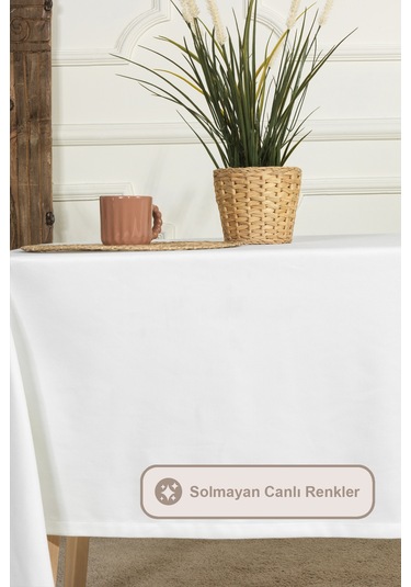 Elart Soft Kadife Masa Örtüsü Dikdörtgen 150x220 Cm Krem Krem