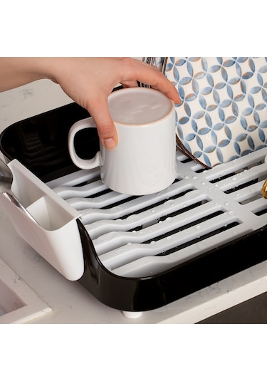 Porsima Akl-060 Siyah Lüks Tabaklık Bulaşıklık Su Akıtma Kanallı Siyah