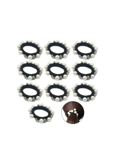 Zarif Bayan Kızlar Moda İnci At Kuyruğu Tutucu, Elastik Saç Aksesuarları Kristal Saç Halatları Kadınlar Ve Kızlar İçin 10 Adet Çok Renkli