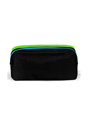 Coral High Kids Siyah Fosforlu Yeşil Kulaklık Game Desenli İki Bölmeli Kalem Çantası 12077