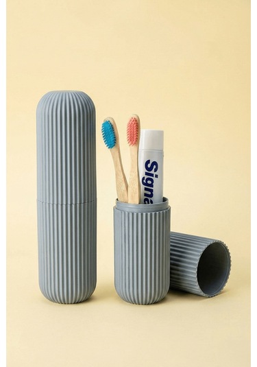 Gri - Seyahat Tipi Diş Fırçası, Makyaj Malzemesi Saklama Kabı, Çok Amaçlı Aksesuar Organizeri Gri