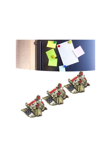 Vkemall 3 Adet 3d Düşük Boyutlu Demir Manyetik Buzdolabı Dekoratif Ataşman Hediye/koleksiyon/ofis/ev Kullanıma Uygun