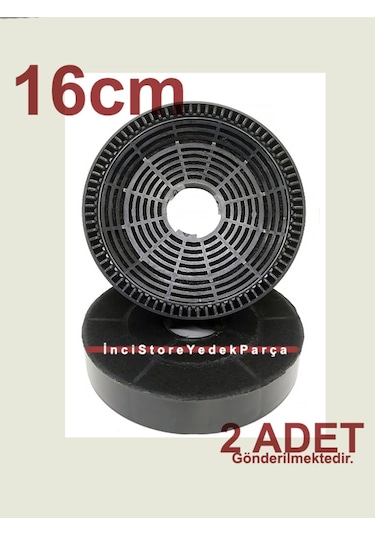 Adb 9014 Ankastre Davlumbaz Aspiratör İçin Karbon Filtre 16cm 2 Adet