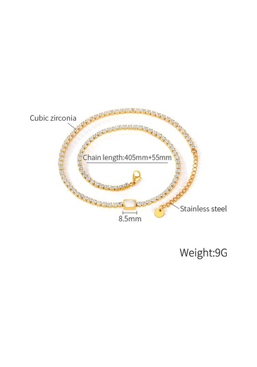 Sones Opk Gx2441 Kişiselleştirilmiş Paslanmaz Çelik Elmaslı Kolye Altın