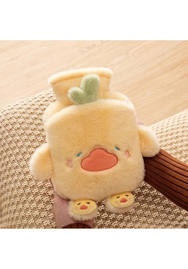 Willowhaven Küçük Sarı Ayak Desenli 500ml Yıkanabilir Peluş Sıcak Su Torbası Küçük Sarı Ayaklar