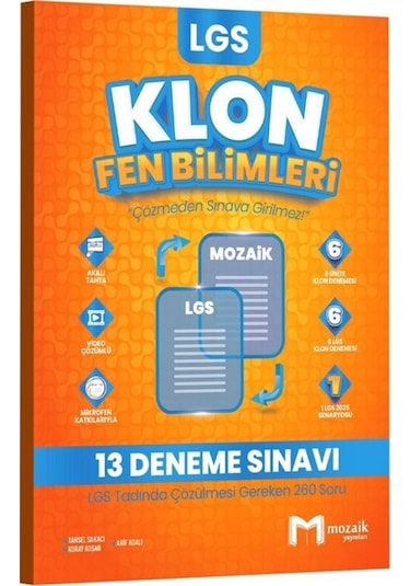 Mozaik Yayınları 8. Sınıf Lgs Fen Bilimleri Klon 13 Deneme