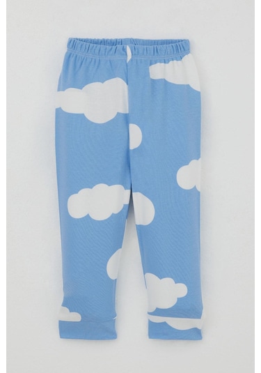 Breeze Erkek Bebek Pijama Takımı Omuzdan Patlı Bulut Desenli 4 Ay-1 Yaş, Mavi Mavi
