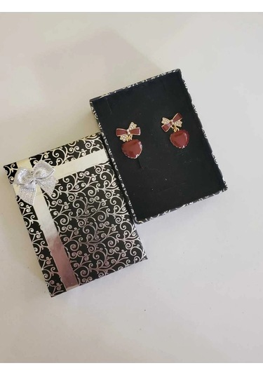 Loft Kalp Detaylı Bordo Küpe Sevgililer Günü , Annenize Verilecek En Güzel En Hasaplı Küpe Hediyesi Çok Renkli