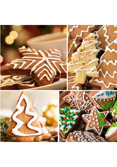 Maiyame Noel Kurabiye Kesici Seti, 3d Plastik Spring Press, Pasta Ve Tatlı Kalıpları 4/8 Adet Gri