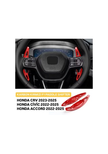 Honda Crv Kırmızı Karbon F1 Kulakçık Vites 2023-2025 Kırmızı