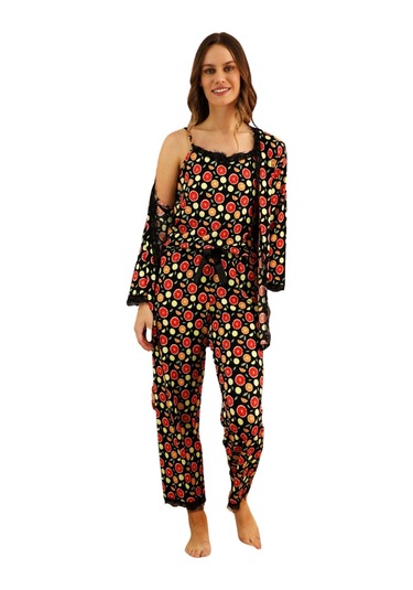 Sabahlıklı Dantel Detaylı Pegasus Kadın Pijama Takımı-çeyizlik Takım- Geniş Beden Aralığı Çok Renkli