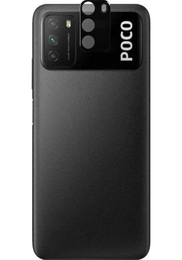 Xiaomi Poco M3 Zore 3D Kamera Camı Siyah