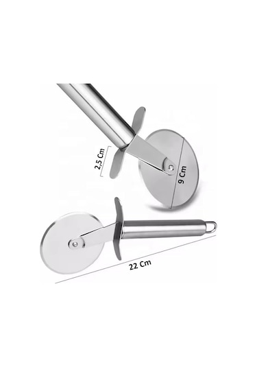 Jialan Paslanmaz Çelik Pizza Ve Hamur Kesici Büyük Boy