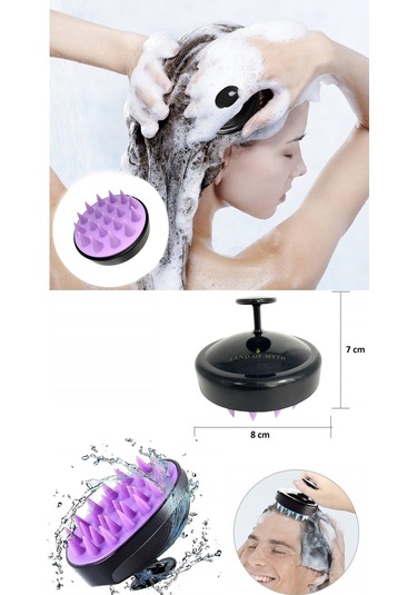 Land Of Myth Yumuşak Dişli Saç Derisi Masaj Şampuan Fırçası-SİYAH