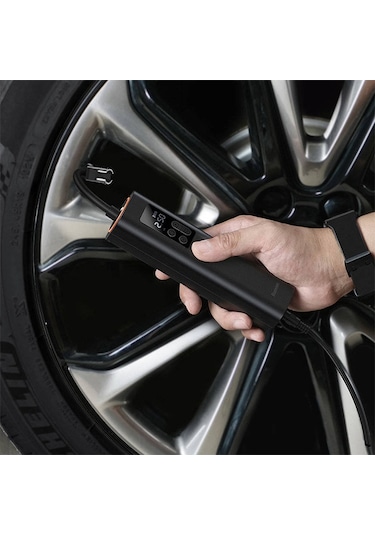 Baseus Super Mini Dijital Led Işıklı Araç Lastik Şişirme Pompası Siyah