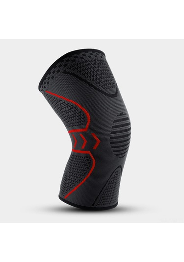 Yuntech01 Koşu, Fitness Ve Spor İçin Esnek Ve Konforlu Dizlik - Tekli Paket, Siyah-kırmızı, L Boy Ab008 Kırmızı