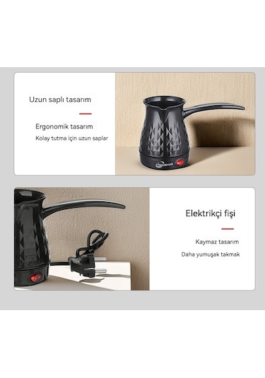 Elektrikli El Yapım Türk Kahvesi Makinesi-siyah