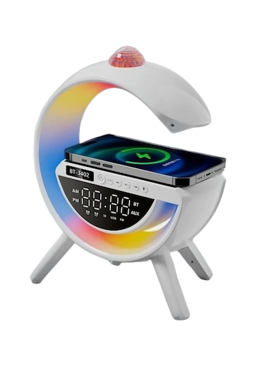 Beemen Masaüstü Led Rgb Gece Lambası Dijital Saat Bluetooth Hoparlör