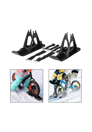 Suntek Kış Kar Kızağı Bisiklet Kayak Kızak Spor Siyah Siyah