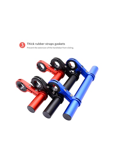 Yaleker Alüminyum Bisiklet Uzantı Kolu - Tek Çubuk Kırmızı, Lambalar Ve Saatler İçin Fonksiyonel Ekipman