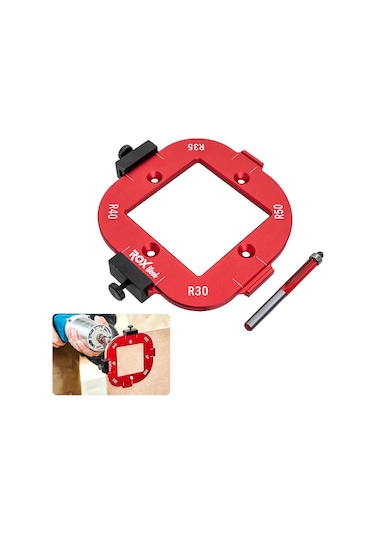 Rox Wood 0282 Alüminyum 4 Açılı Köşe Yönlendirici Freze Şablonu