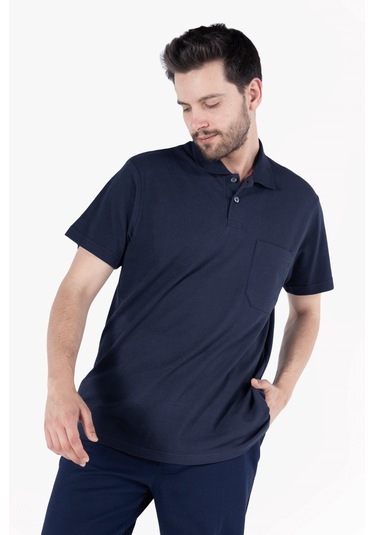 Polo Yaka T-shirt %100 Pamuk Cepli Lacivert