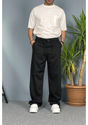 Beli Ve Paçası Bağcıklı Baggy Pantolon 001