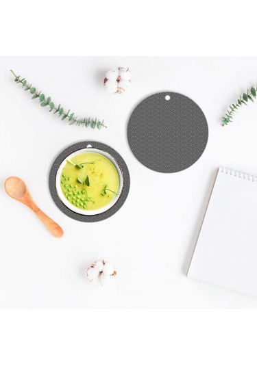 Sones Geometry Mutfak Silikon Tencere Tutucu Isı Yalıtım Pedi Yuvarlak Diğer