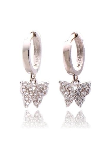 Zirkon Taşlı Kelebek Gümüş Küpe N11.100059